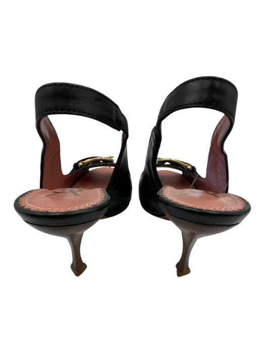 Yves Saint Laurent Shoe Size 36 Black & Brown Leather Buckle Stacked Heel Pumps Black & Brown / 36