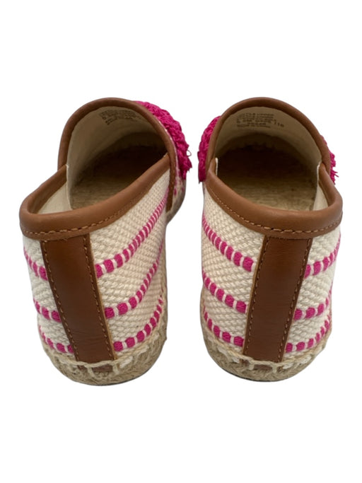 Tory Burch Shoe Size 6.5 Beige, Pink, Brown textile upper Leather trim Flats Beige, Pink, Brown / 6.5