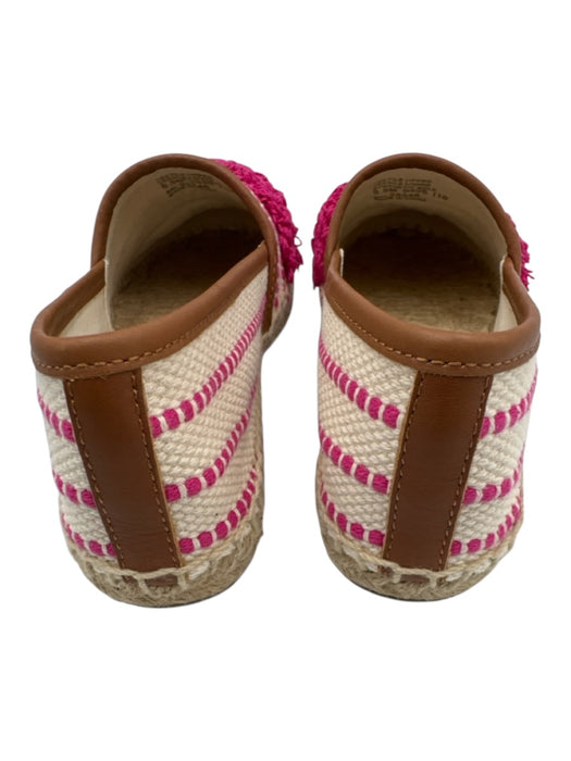 Tory Burch Shoe Size 6.5 Beige, Pink, Brown textile upper Leather trim Flats Beige, Pink, Brown / 6.5