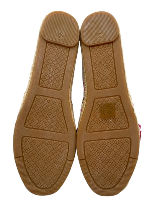 Tory Burch Shoe Size 6.5 Beige, Pink, Brown textile upper Leather trim Flats Beige, Pink, Brown / 6.5