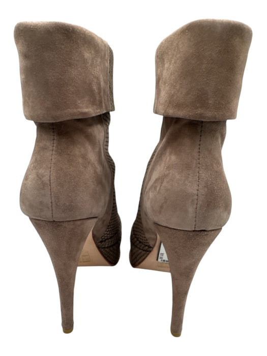 Dolce Vita Shoe Size 6.5 Taupe Gray Leather & Manmade Snake Embossed Booties Taupe Gray / 6.5