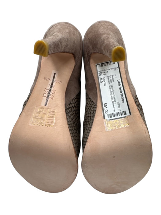 Dolce Vita Shoe Size 6.5 Taupe Gray Leather & Manmade Snake Embossed Booties Taupe Gray / 6.5