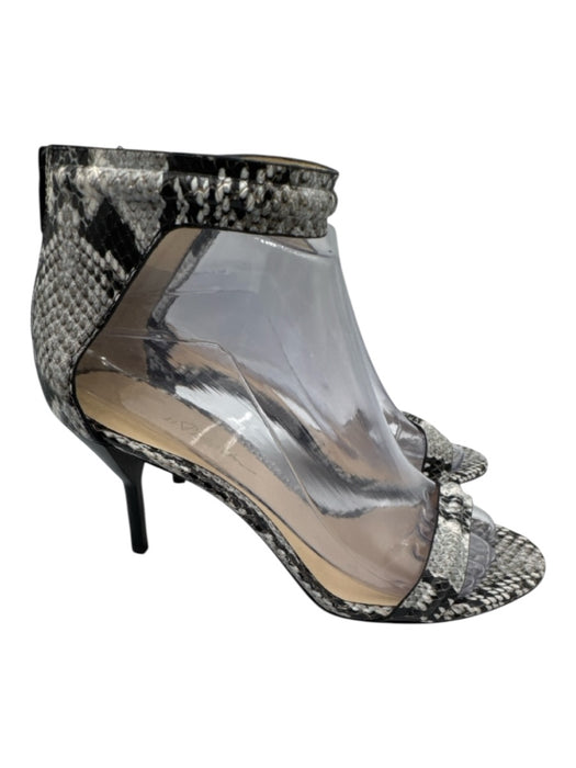 3.1 Phillip Lim Shoe Size 37 Gray & Black Leather Upper Snake Embossed Sandals Gray & Black / 37