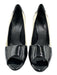 Gucci Shoe Size 6.5 Black & White Patent Leather Nubuck Peep Toe Stiletto Pumps Black & White / 6.5