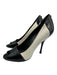 Gucci Shoe Size 6.5 Black & White Patent Leather Nubuck Peep Toe Stiletto Pumps Black & White / 6.5