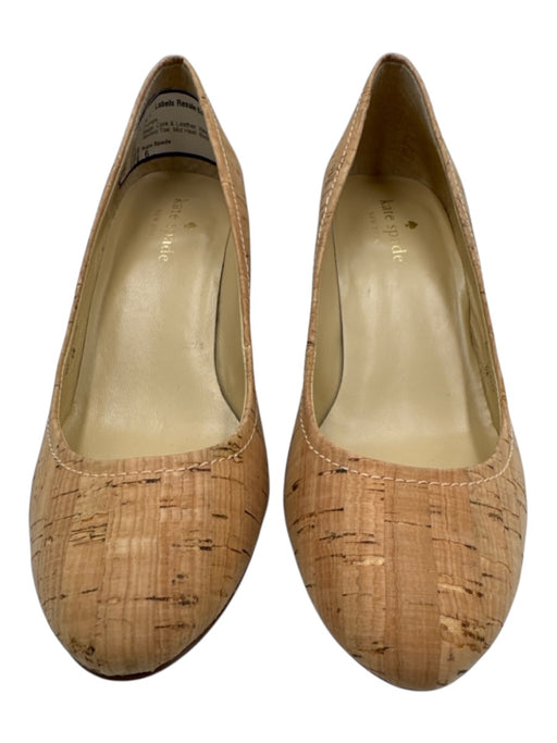 Kate Spade Shoe Size 6 Beige Cork & Leather Wedge Round Almond Toe Pumps Beige / 6