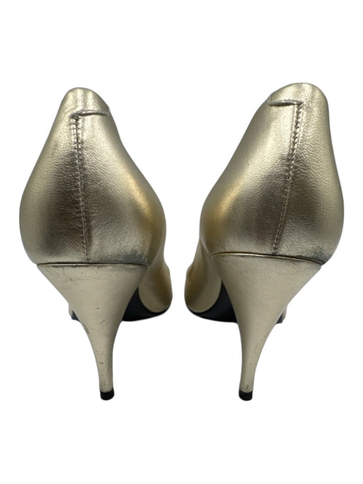 Pierre Hardy Shoe Size 36 Gold Leather Upper Metallic Peep Toe Stiletto Pumps Gold / 36