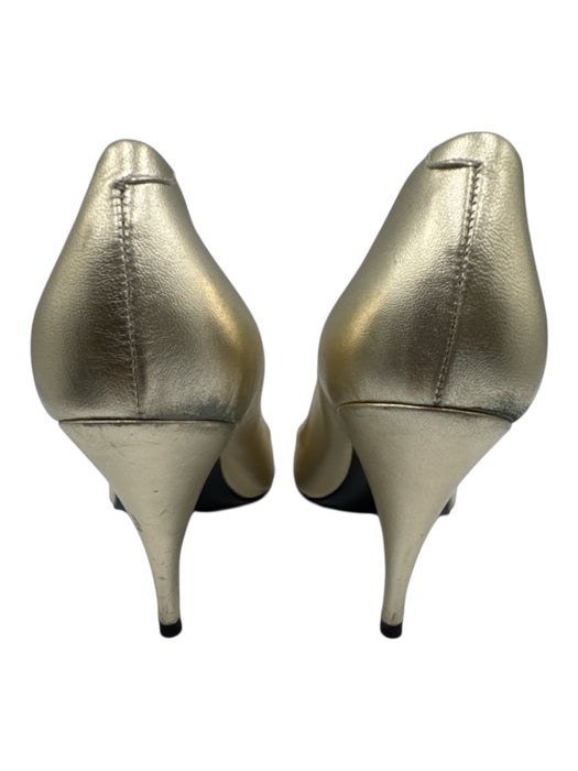 Pierre Hardy Shoe Size 36 Gold Leather Upper Metallic Peep Toe Stiletto Pumps Gold / 36