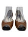 Emporio Armani Shoe Size 36.5 Brown Leather Upper Peep Toe Square Toe Pump Flats Brown / 36.5