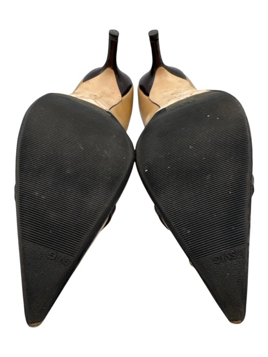 Christian Lacroix Shoe Size 37 Beige & Brown Leather Upper Pointed Toe Pumps Beige & Brown / 37