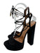 Aquazzura Shoe Size 36.5 Black Suede Ankle Tie Strappy Platform Sandals Black / 36.5