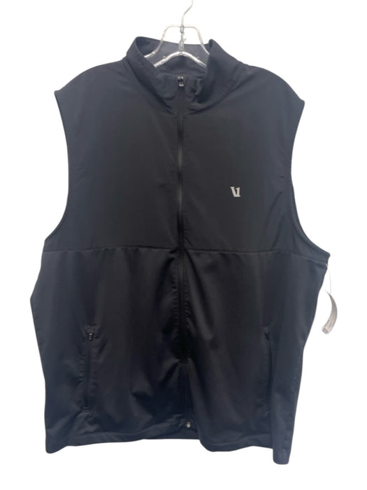 Vuori Size XL Black Synthetic Solid Vest Athleisure Men's Jacket Black / XL