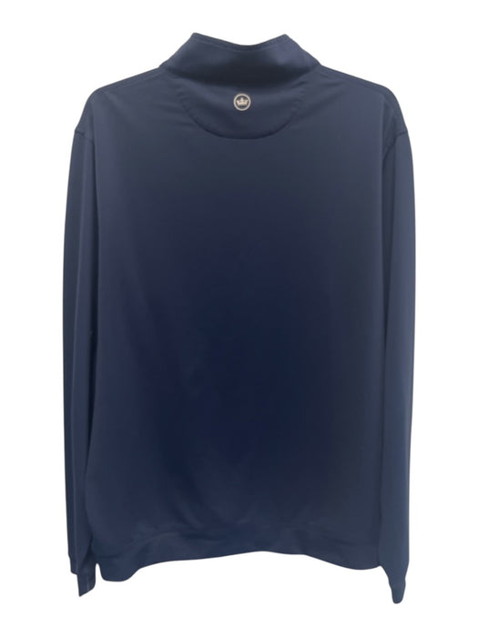 Peter Millar Size L Navy Synthetic Solid Athletic Quarter Zip Long Sleeve Shirt Navy / L