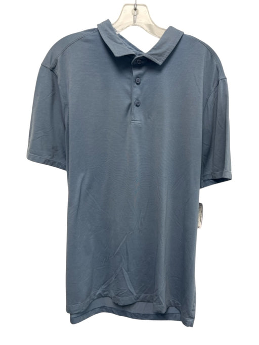 Lululemon Size Est L Light blue Synthetic Solid Athletic Polo Men's Short Sleeve Light blue / Est L