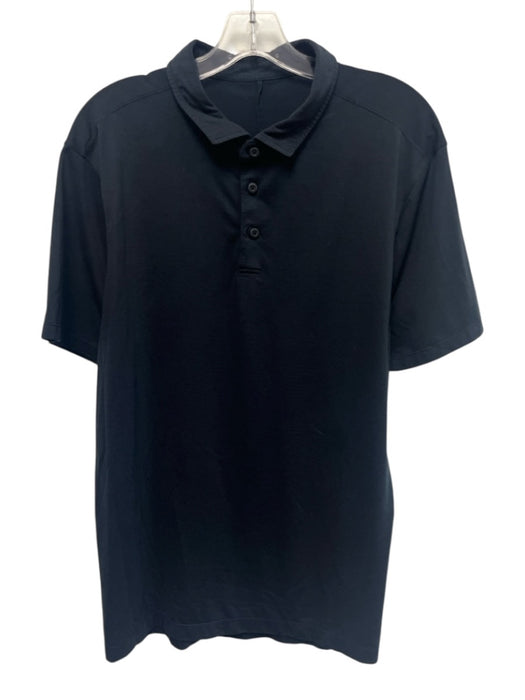 Lululemon Size Est L Navy Synthetic Solid Polo Athleisure Men's Short Sleeve Navy / Est L