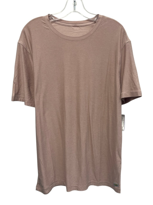 Vuori Size Est XL Pink Synthetic Solid Athletic Crew Men's Short Sleeve Pink / Est XL