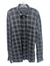 Polo Size XL Navy & Gray Cotton Plaid Button Up Men's Long Sleeve Shirt Navy & Gray / XL