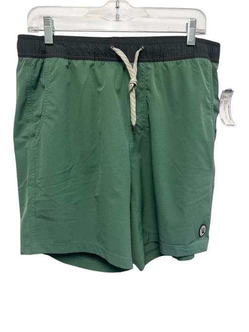 Vuori Size Est L Green Synthetic Solid Athletic Men's Shorts Green / Est L