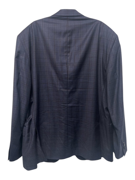 Peter Millar Blue & Brown Wool Plaid 2 Button Men's Blazer Blue & Brown / 48