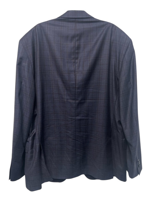 Peter Millar Blue & Brown Wool Plaid 2 Button Men's Blazer Blue & Brown / 48