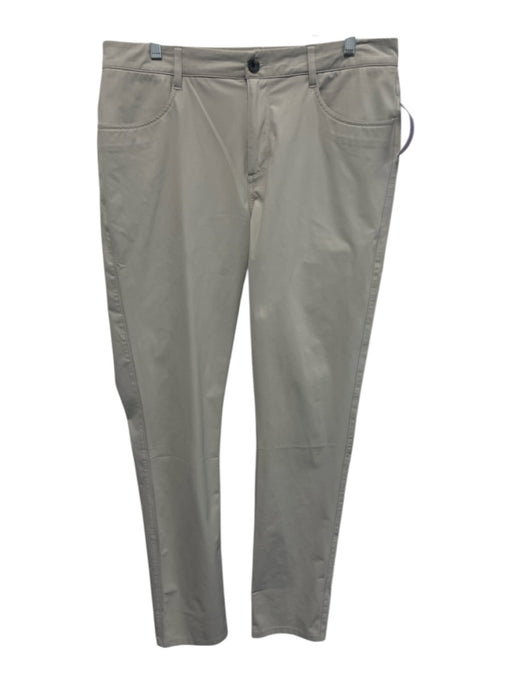 Vuori Size Est M Beige Synthetic Solid Athletic Slim Men's Pants Beige / Est M