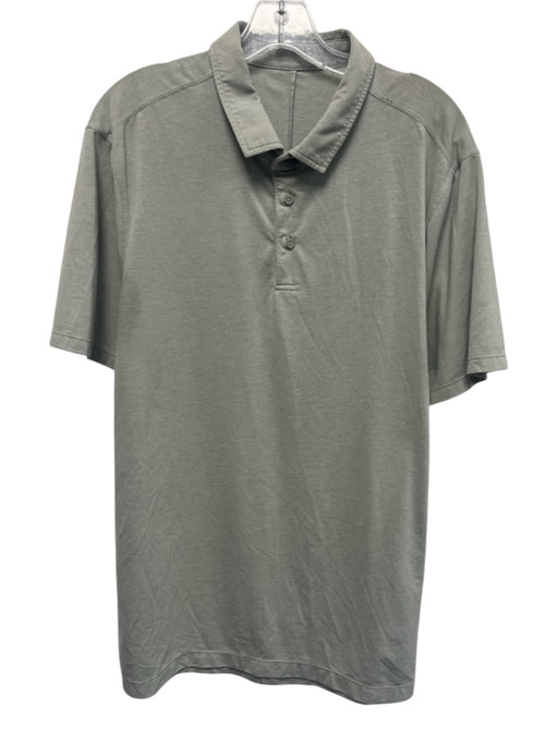 Lululemon Size Est L Gray Synthetic Solid Athletic Polo Men's Short Sleeve Gray / Est L