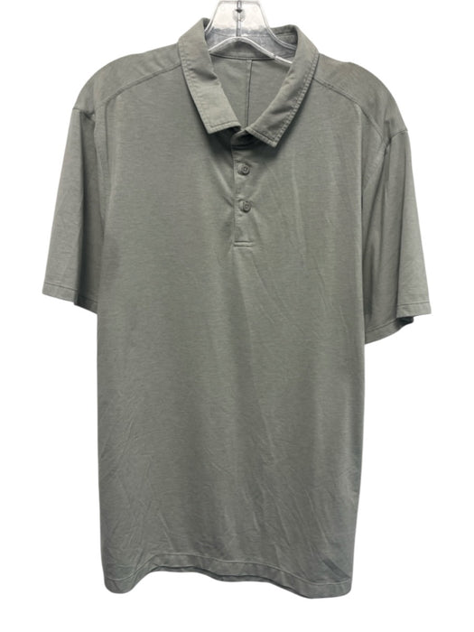 Lululemon Size Est L Gray Synthetic Solid Athletic Polo Men's Short Sleeve Gray / Est L