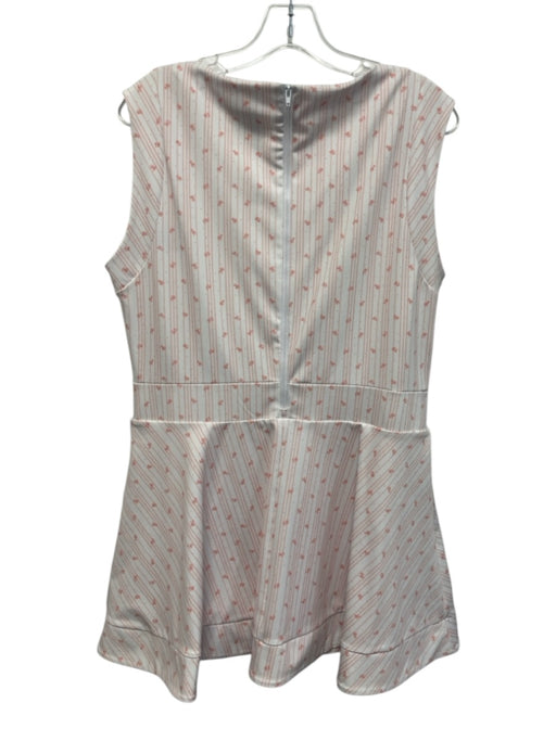 Byrdie Golf Size L White & Peach Pink Polyester Blend Back Zip Skort Dress White & Peach Pink / L