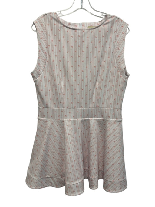 Byrdie Golf Size L White & Peach Pink Polyester Blend Back Zip Skort Dress White & Peach Pink / L