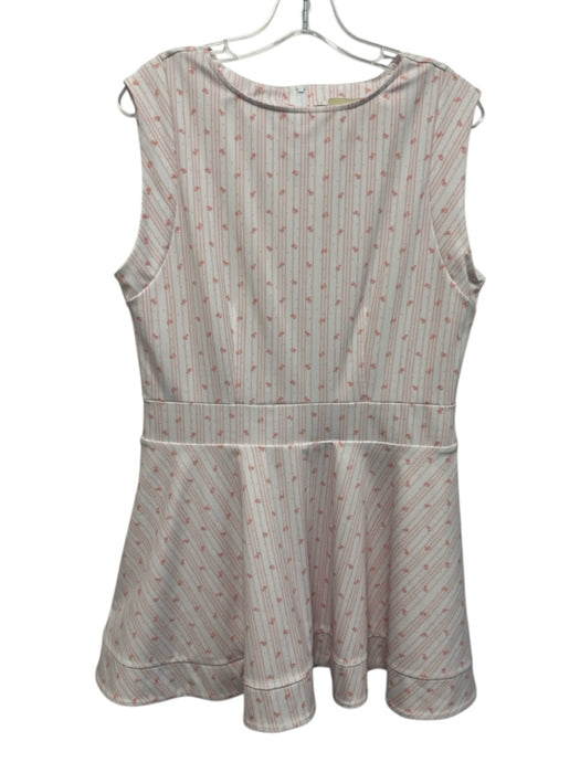 Byrdie Golf Size L White & Peach Pink Polyester Blend Back Zip Skort Dress White & Peach Pink / L