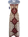Cara Cara Size L Cream, Pink, Rust Red Orange Viscose & Nylon Floral Motif Dress Cream, Pink, Rust Red Orange / L