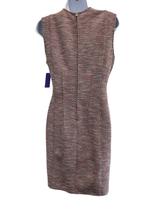 Theory Size 8 Red, White, Navy Blue Cotton & Viscose Knit Stripe Back Zip Dress Red, White, Navy Blue / 8