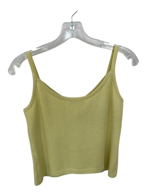 St. John Size P Chartreuse Wool Blend Spaghetti Strap Knit V Neck Top Chartreuse / P