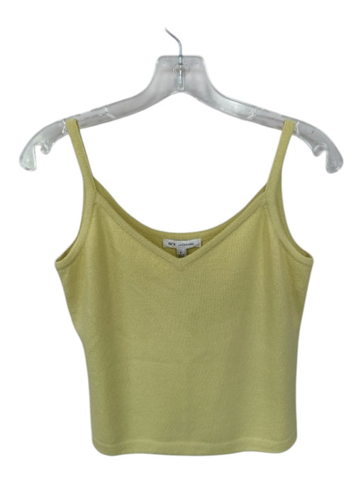 St. John Size P Chartreuse Wool Blend Spaghetti Strap Knit V Neck Top Chartreuse / P