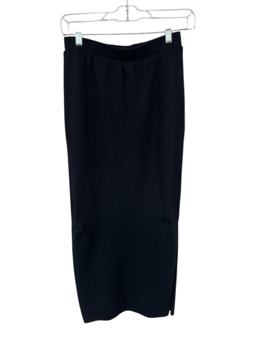 St. John Evening Size 8 Black Wool Blend Elastic Waist Maxi Skirt Black / 8