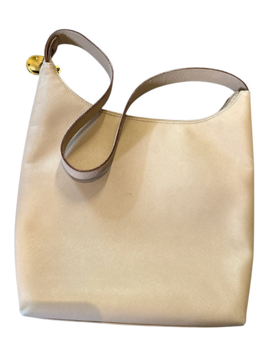 Salvatore Ferragamo Tan Leather Shoulder Strap Outer Pocket Zip Close Bag Tan / S
