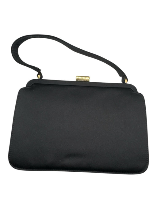 Nordstrom Black Sateen Top Handle Hinge Evening Bag Black / XS