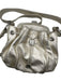 B. Makowsky Gold Leather Metallic Hinge Crossbody Drawstring Bag Gold / S