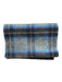 Christian Dior Gray & Navy Wool Plaid Fringe scarf Gray & Navy / One Size