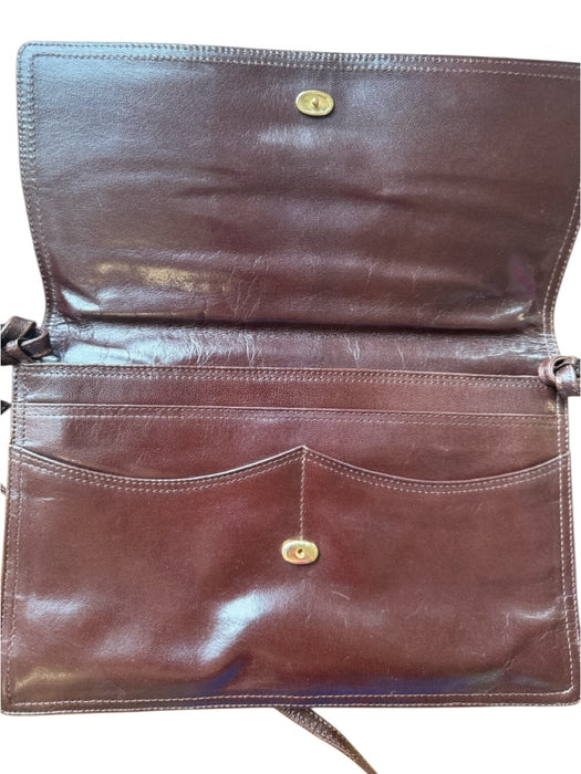 Bottega Veneta Chocolate Brown Leather Front Flap Crossbody Strap Envelope Bag Chocolate Brown / S