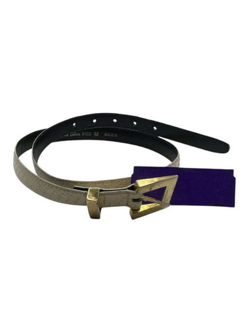 Rich's Cream & Gold Snake Skin Gold hardware Belts Cream & Gold / M