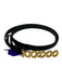 Paloma Picasso Black & Gold Leather Metal Buckle Xo Thin Belts Black & Gold / S