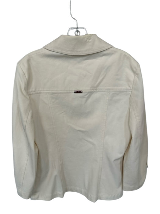 St. John Sport Size Est M Cream Cotton Blend Long Sleeve Button Down Jacket Cream / Est M