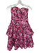 Laura Ashley Size 10 Red & Pink Cotton Strapless Roses Boning Tiered Dress Red & Pink / 10