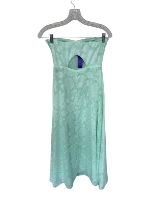 Lulus Size S Mint Polyester Strapless Jaquard Keyhole Back Maxi Dress Mint / S