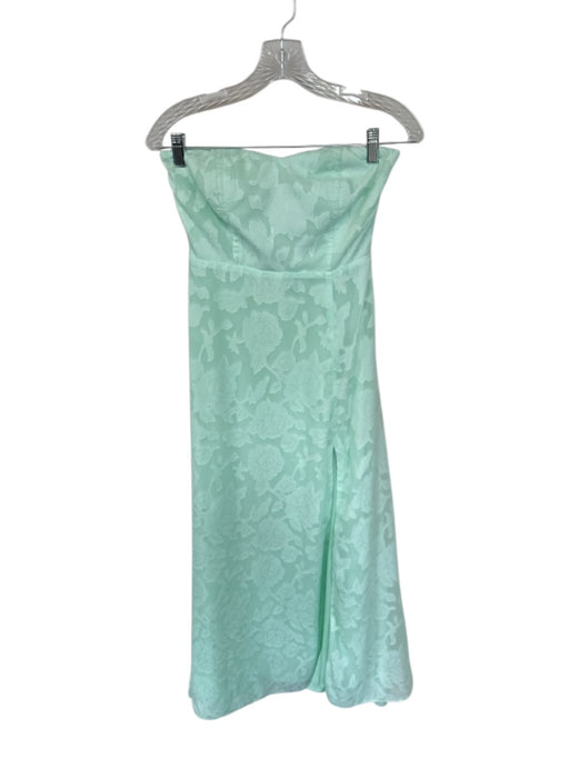 Lulus Size S Mint Polyester Strapless Jaquard Keyhole Back Maxi Dress Mint / S