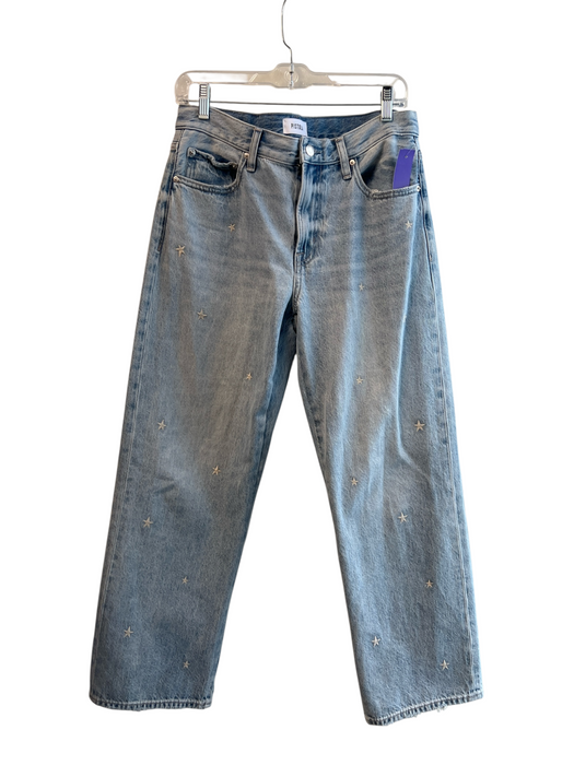 Pistola Size 28 Light Wash Cotton Mid Rise stars Zip Fly Straight Cut Jeans Light Wash / 28