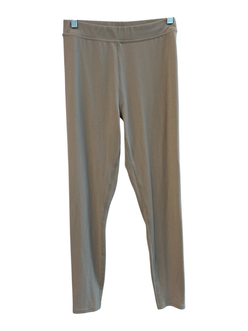 Alo Yoga Size Small Khaki Polyester Ribbed Stretch Waist Seam Detail Leggings Khaki / Small