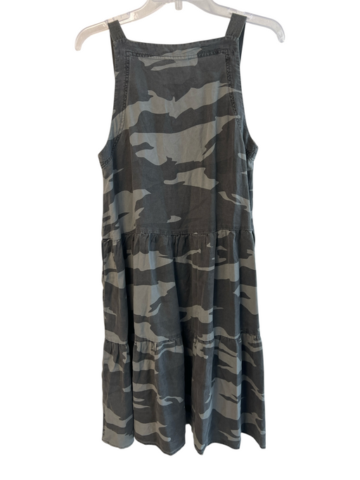 Splendid Size Small Green Viscose Blend Camoflage Sleeveless Pockets Dress Green / Small