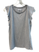Velvet Size Small Gray & White Cotton Striped Wide Neck Ruffle Sleeveless Top Gray & White / Small